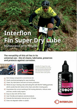 Interflon Fin Super Dry Lube Flacon compte-gouttes de 50 ml (chaînes, engrenages et plus encore !)