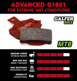 Galfer Disc Brake Pads for SRAM Code R RSC Guide RE - FD455 G1851 Advanced Red