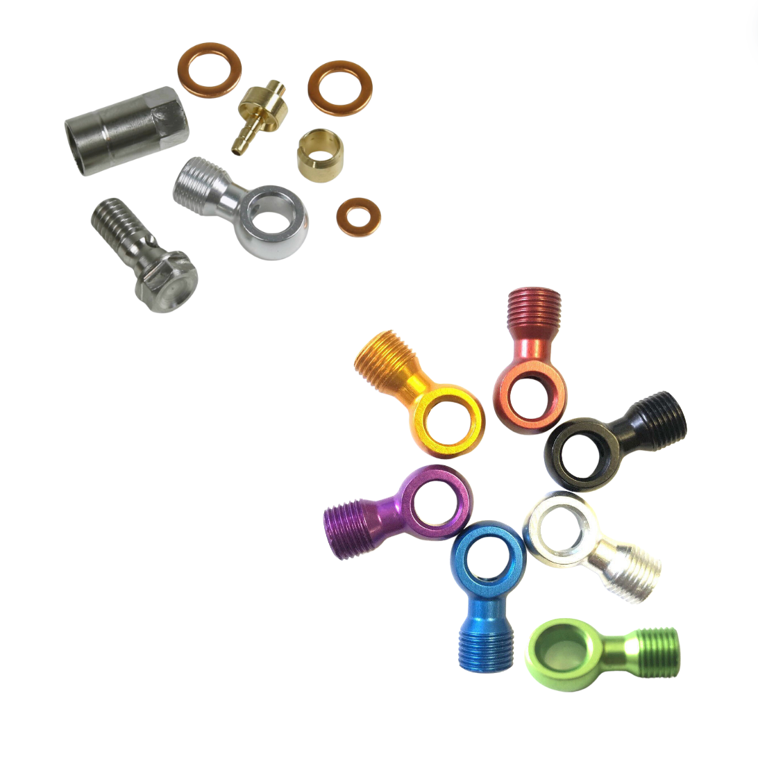 Genuine Hope 90 Degree Banjo Connector Pack - For 5mm Black Hose. All Colours!