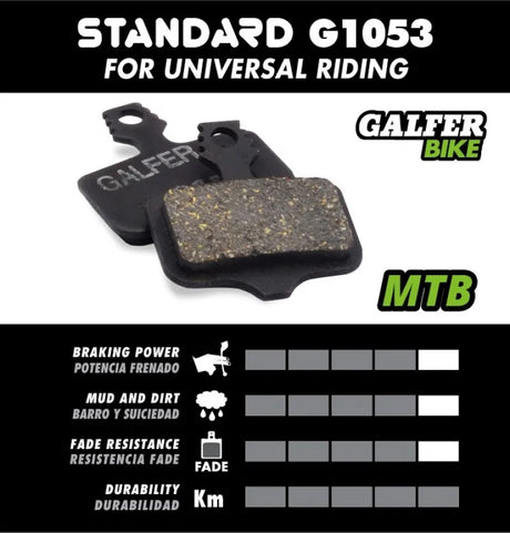 Galfer Disc Brake Pads for Shimano Zee Saint - FD426 G1053 Performance Black