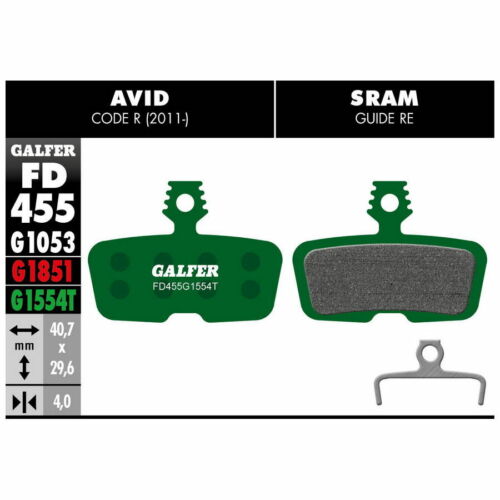 Galfer Disc Brake Pads for SRAM Code R RSC Guide RE - FD455 G1554T Pro Green