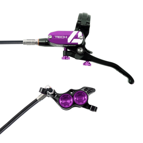 Hope Tech 4 E4 Complete Disc Brake. No Rotor. Black Hose. Various Colours.